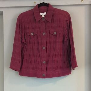 Christopher & Banks Deep Red Textured Jacket